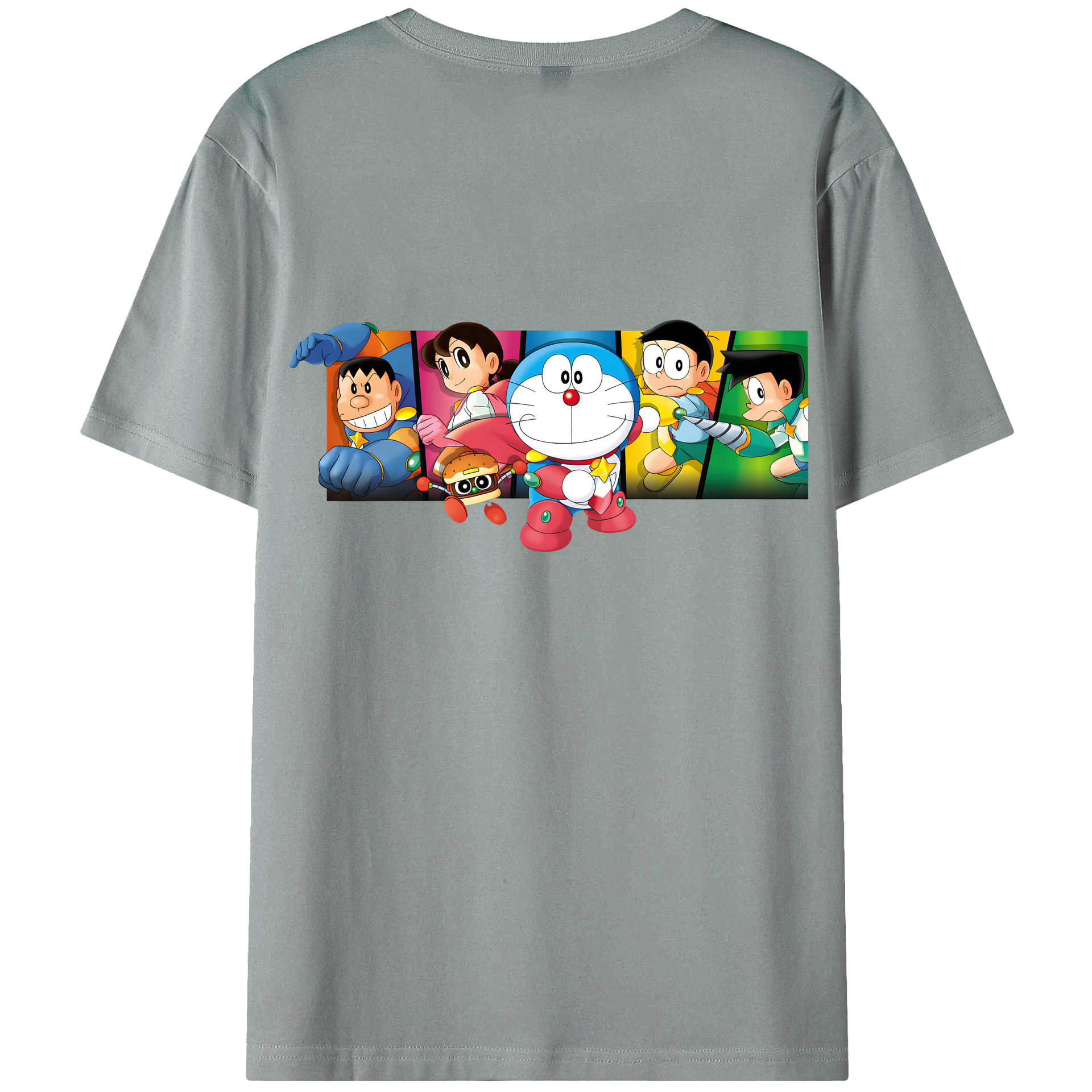 （画像用） ドラえもん Doraemon 綿100％ メンズ半袖Tシャツ（バックプリント） 通気性